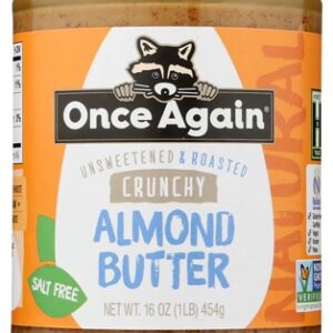 Once Again Natural Almond Butter Unsweetened & Salt Free Crunchy -- 16 oz