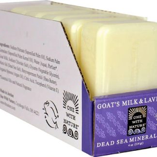 One With Nature Dead Sea Mineral Bar Soap Goat's Milk & Lavender -- 6 Bars