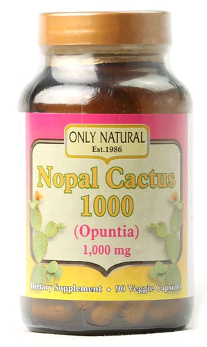 Only Natural Nopal Cactus 1000 -- 1000 mg - 90 Veggie Capsules