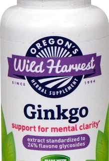 Oregon's Wild Harvest Ginkgo Herbal Supplement -- 90 Vegetarian Capsules