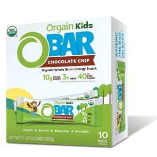 Orgain Kids O Bar Organic Whole Grain Energy Snack Chocolate Chip -- 10 Bars