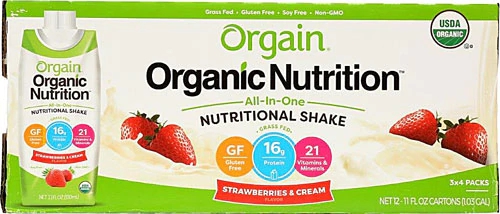 Orgain Organic Nutritional Shake Strawberries & Cream -- 12 Shakes
