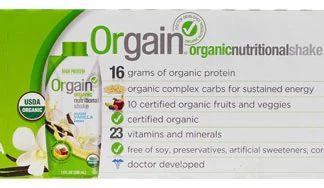 Orgain Organic Nutritional Shake Sweet Vanilla Bean -- 12 Shakes