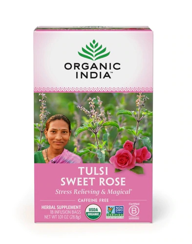 Organic India Tulsi Tea Sweet Rose -- 18 Tea Bags