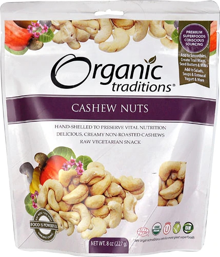 Organic Traditions Cashew Nuts -- 8 oz