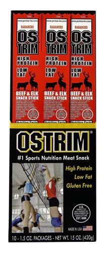 Ostrim Natural Beef & Elk Snack Stick Habanero -- 10 Sticks