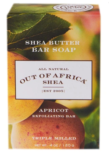 Out Of Africa Shea Butter Bar Soap Exfoliating Bar Apricot -- 4 oz