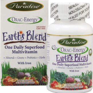 Paradise Herbs ORAC-Energy® Earth's Blend One Daily Superfood Multivitamin with Iron -- 30 Vegetarian Capsules