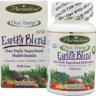 Paradise Herbs ORAC-Energy® Earth's Blend One Daily Superfood Multivitamin with Iron -- 60 Vegetarian Capsules