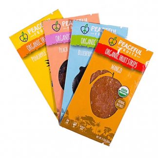Peaceful Fruits Organic Fruit Strips Peach+Acai, Blueberry+Acai, Pineapple+Acai, Mango -- 12 Pack