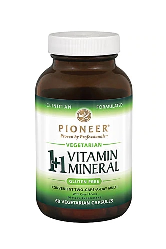 Pioneer 1+1 Vitamin Mineral Gluten Free -- 60 Vegetarian Capsules
