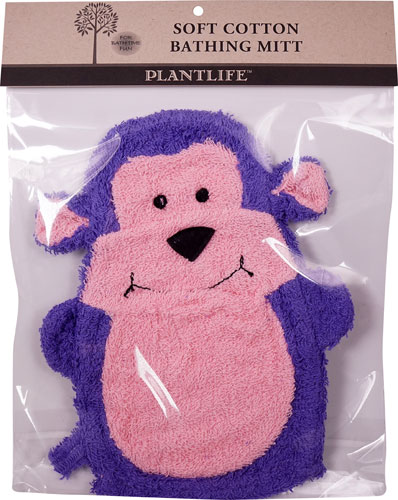 Plantlife Ramie Soft Cotton Bathing Mitt Monkey -- 1 Cloth