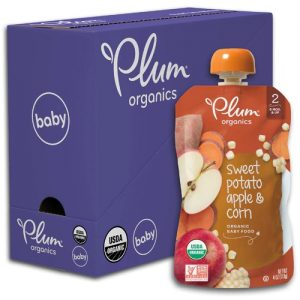 Plum Organics Organic Baby Food Stage 2 Pouch Sweet Potato Corn & Apple -- 4 oz Each / Pack of 6