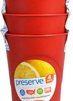 Preserve Everyday Cups 16 - fl oz Capacity Pepper Red -- 4 Cups