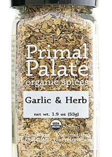 Primal Palate Organic Spices Garlic & Herb -- 2.1 oz