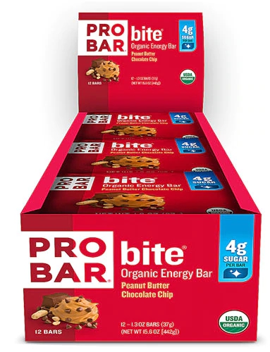 ProBar Bite Organic Energy Bar Gluten Free Peanut Butter Chocolate Chip -- 12 Bars