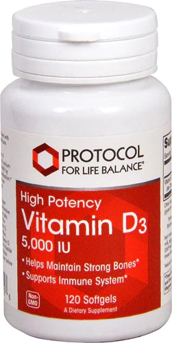 Protocol For Life Balance Vitamin D3 High Potency -- 5000 IU - 120 Softgels