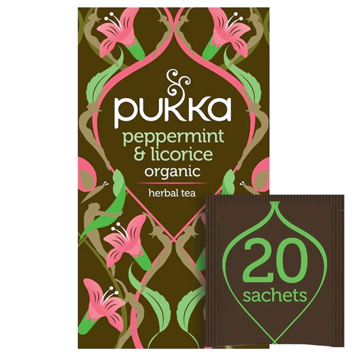 Pukka Organic Herbal Tea Peppermint & Licorice -- 20 Herbal Tea Bags