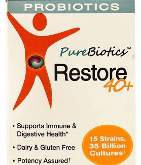 Pure Essence Labs PureBiotics™ Restore 40 Plus -- 60 Vegetarian Capsule