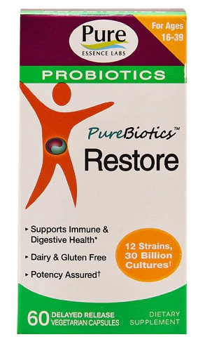 Pure Essence Labs PureBiotics™ Restore -- 60 Vegetarian Capsules