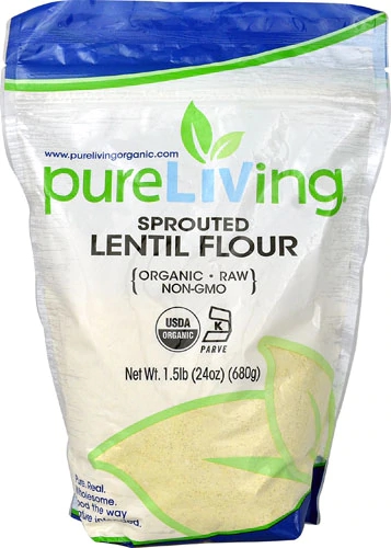 Pure Living Sprouted Lentil Flour -- 1.5 lb