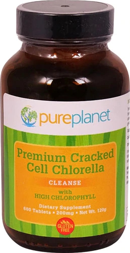 Pure Planet Premium Cracked Cell Chlorella -- 200 mg - 600 Tablets