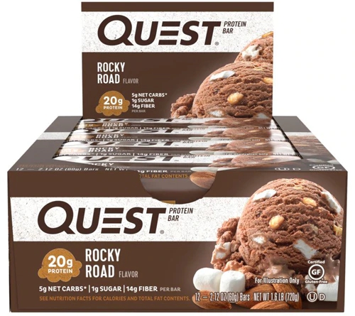 Quest Nutrition QuestBar Protein Bar Rocky Road -- 12 Bars