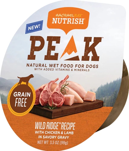 Rachael Ray Nutrish Peak Dog Food Wild Ridge Recipe Chicken & Lamb in Savory Gravy -- 3.5 oz Each / Pack of 16
