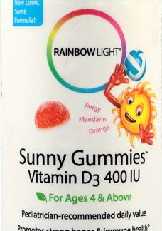 Rainbow Light Sunny Gummies™ Vitamin D3 Tangy Mandarin Orange -- 400 IU - 60 Gummies