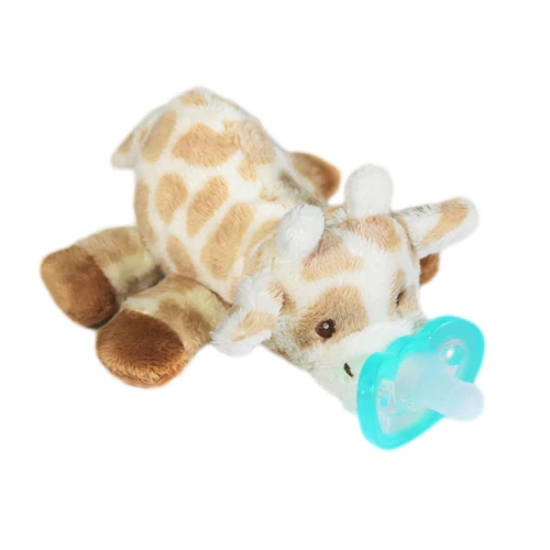 RAZBaby Raz•Buddy JollyPop Pacifier Holder with Removable Pacifier Giraffe Ages 0-6m -- 1 Pacifier