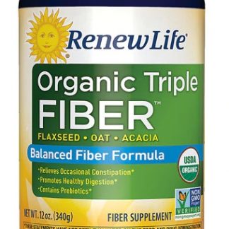 Renew Life Adult Fiber Supplement - Organic Triple Fiber™ Dietary Fiber -- 12 oz