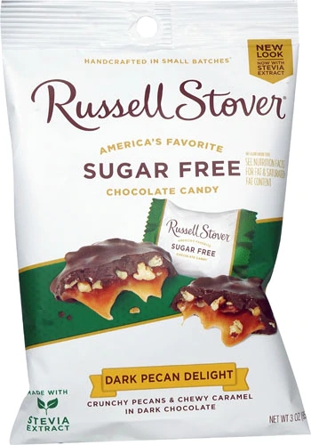 Russell Stover Sugar Free Chocolate Candy Dark Pecan Delight -- 3 oz