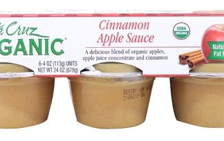 Santa Cruz Organic Applesauce Cinnamon -- 4 oz