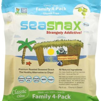 SeaSnax Roasted Olive Seaweed Family 4-Pack -- 2.16 oz