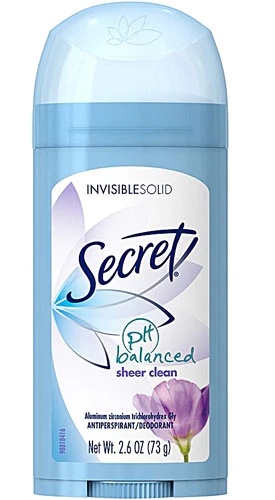 Secret Anti-Perspirant Deodorant Invisible Solid Sheer Clean -- 2.6 oz