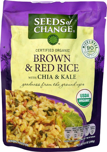 Seeds of Change Organic Brown & Red Rice with Chia & Kale MICROWAVE POUCH -- 8.5 oz