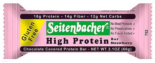 Seitenbacher High Protein Bar Gluten Free Strawberry -- 2.1 oz