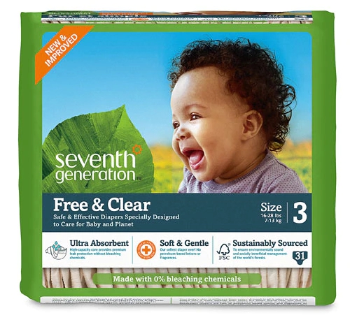 Seventh Generation Baby™ Free and Clear Diapers Stage 3: 16-24 lbs -- 31 Diapers