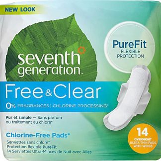 Seventh Generation Chlorine Free Ultra-Thin Overnight Pads -- 14 Pads