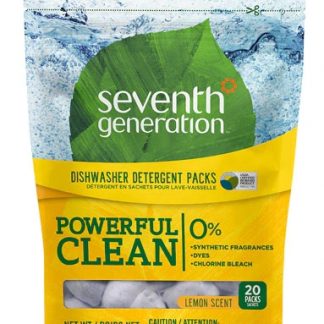 Seventh Generation Dishwasher Detergent Packs Lemon -- 20 Packets
