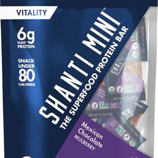 Shanti Bar Organic 6 G Protein MINI Bars Gluten Free Mexican Chocolate Mulberry -- 12 Mini Bars