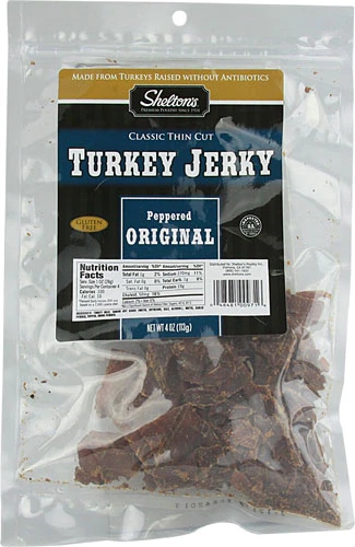 Shelton's Turkey Jerky Peppered Original -- 4 oz
