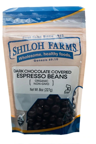 Shiloh Farms Espresso Beans Dark Chocolate Covered -- 8 oz