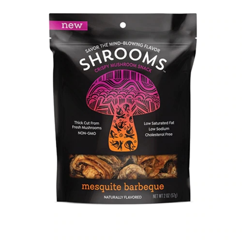 Shrooms Crispy Mushroom Snack Mesquite BBQ -- 2 oz