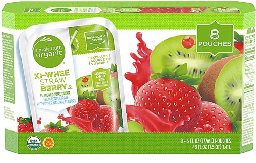 Simple Truth® Organic KI-WHEE Flavored Juice Drink Straw Berry -- 8 Pouches