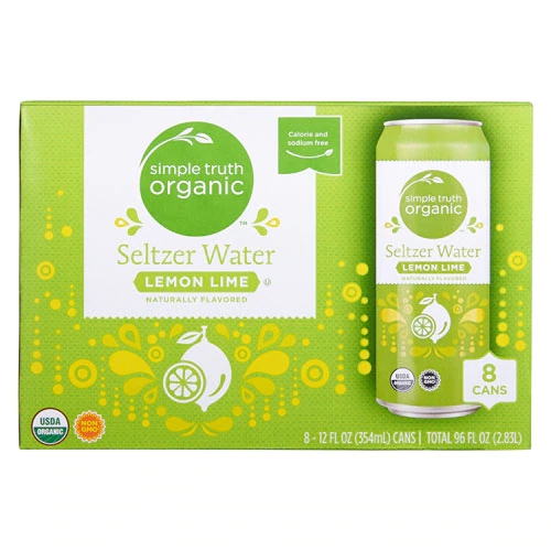 Simple Truth® Organic Seltzer Water Lemon Lime -- 12 fl oz Each / Pack of 8
