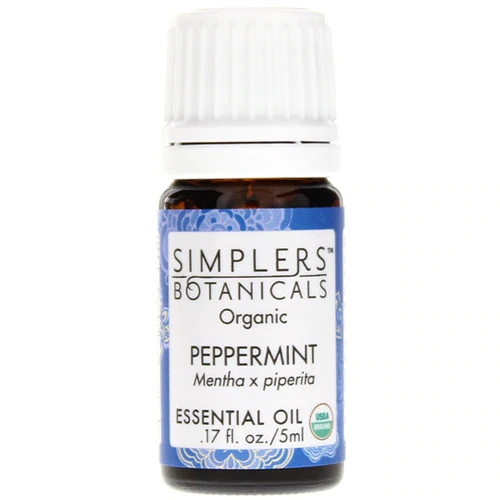 Simplers Botanicals Organic Peppermint Essential Oil -- 0.17 fl oz