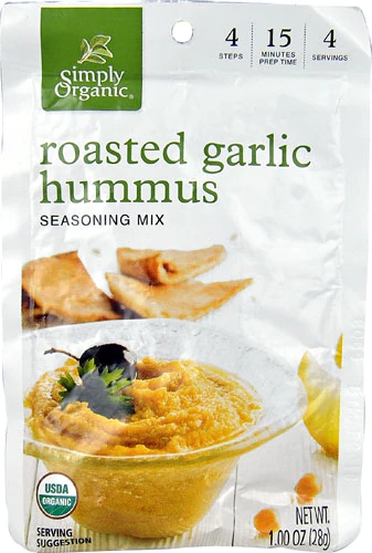 Simply Organic Roasted Garlic Hummus Seasoning Mix -- 1 oz