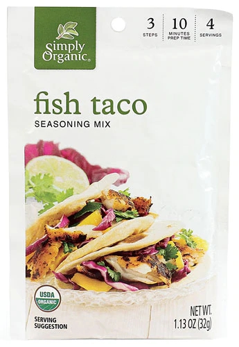Simply Organic Seasoning Mix Fish Taco -- 1.13 oz