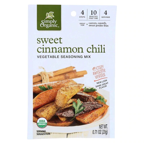 Simply Organic Vegetable Seasoning Mix Sweet Cinnamon Chili -- 0.71 oz